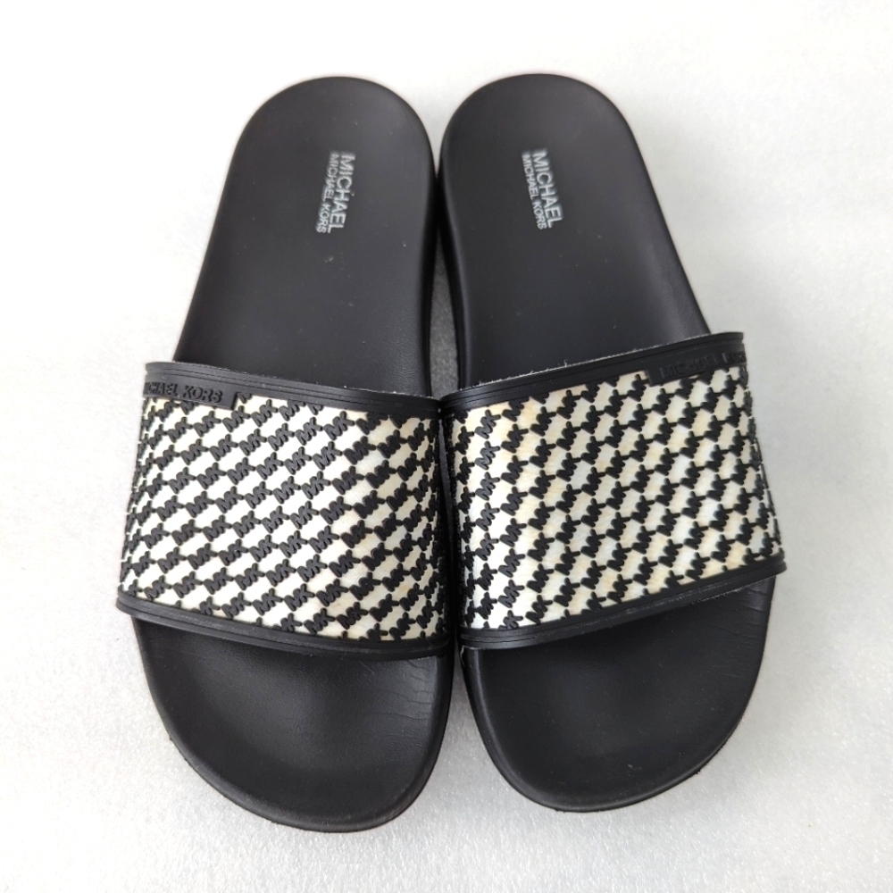 Michael Kors Slippers black and white